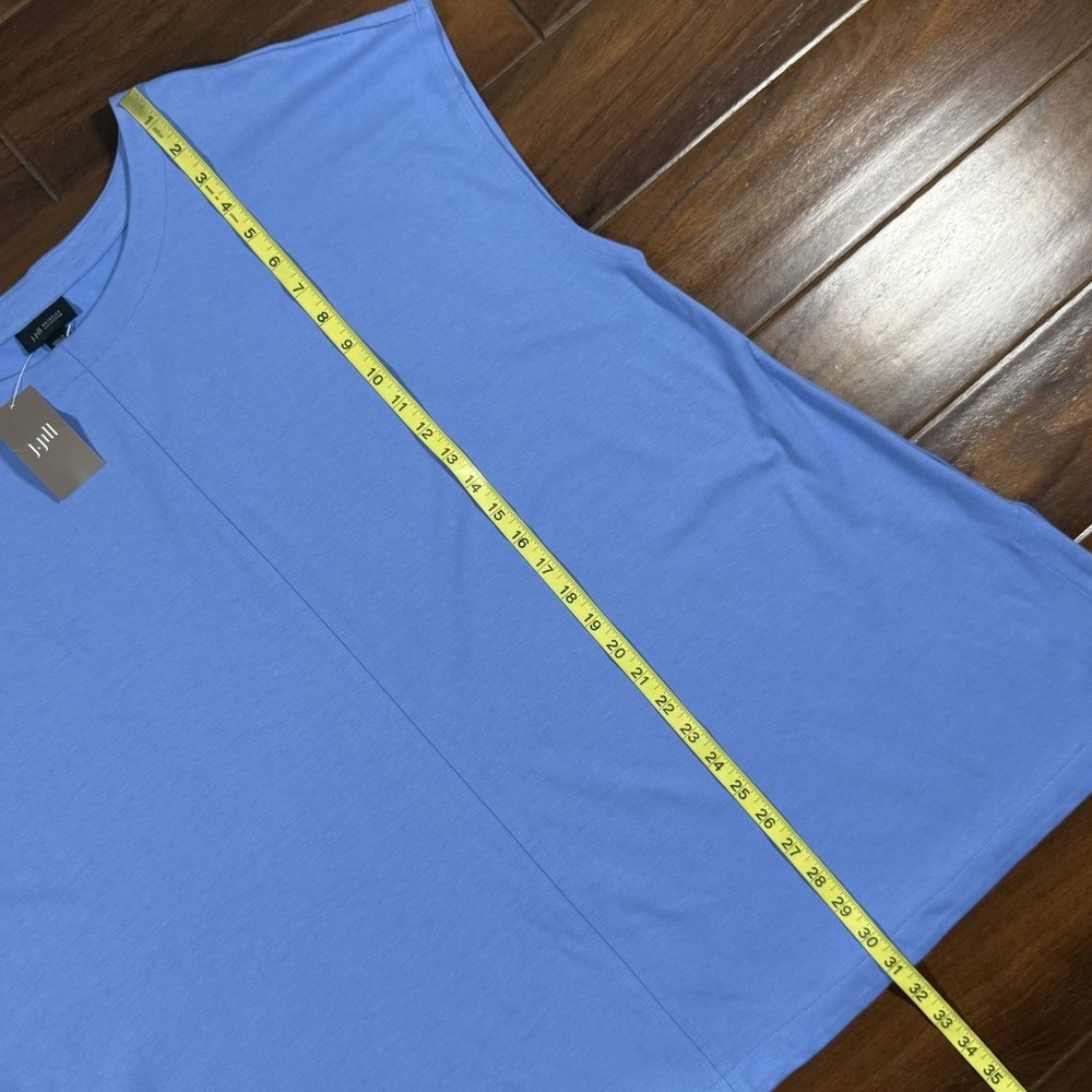 J. Jill Women's Plus Size 3X Blue‎ Hyacinth Seamed Jersey Tunic Top Cap Sleeve - Picture 3 of 7